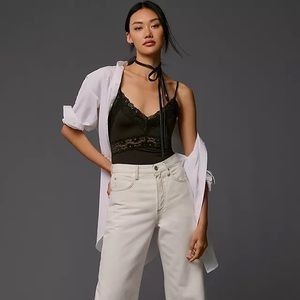 english factory lace trimmed bodysuit anthropologie